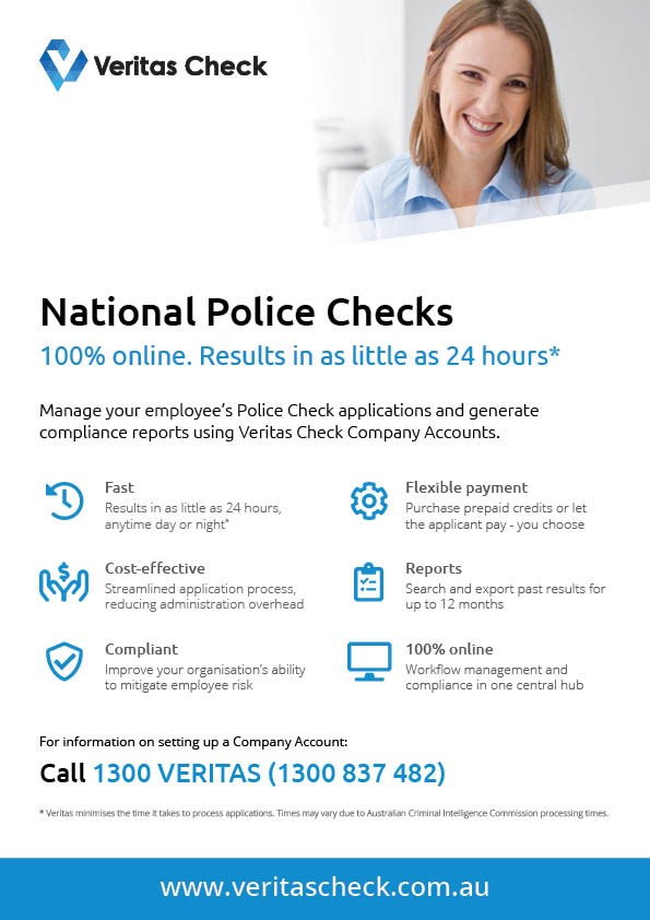 Veritas Check Police Check Company Accounts